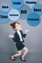 Young business woman Working under pressure concepts Royalty Free Stock Photo