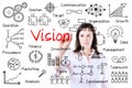 Young business woman writing vision concept. Royalty Free Stock Photo
