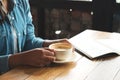 Young business women break time in cafe Royalty Free Stock Photo