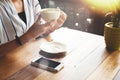 Young business women break time in cafe Royalty Free Stock Photo