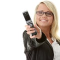 Young business women calling by cellular phone Royalty Free Stock Photo