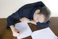 Young businessman Asleep in the office