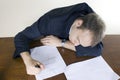 Young businessman Asleep in the office Royalty Free Stock Photo