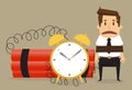 Young businessman with binding time bomb, Business concept Royalty Free Stock Photo