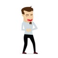 Young businessman cartoon laughing