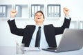 Young businessman celebrating his success Royalty Free Stock Photo