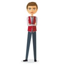 Young businessman with crossed arms illustration