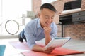 Young businessman doing exercises in office Royalty Free Stock Photo