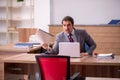 Young businessman employee in bullying concept in the office