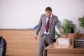 Young businessman employee in bullying concept in the office