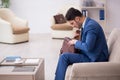 Young businessman employee waiting for business meeting Royalty Free Stock Photo