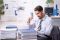 Young businessman employee working in the office Royalty Free Stock Photo