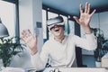 Young businessman experiencing virtual reality Royalty Free Stock Photo