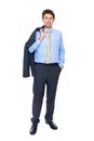 Young businessman full body shoot, isolated Royalty Free Stock Photo