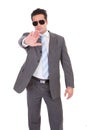 Young businessman gesturing stop sign Royalty Free Stock Photo