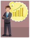 Young businessman has profitable idea Royalty Free Stock Photo