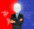 Young businessman have a head as lamp with creativity for succes. Royalty Free Stock Photo