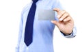 Young businessman holding business card Royalty Free Stock Photo