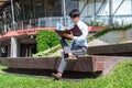 Young businessman holding document paper and reading business project to checking financial report Royalty Free Stock Photo