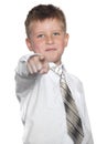 Young businessman indicates finger on you