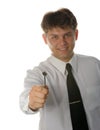 The young businessman with a key in a hand Royalty Free Stock Photo