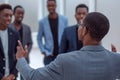 young businessman looking at his business team Royalty Free Stock Photo