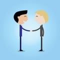 Young businessman making handshake cooperation concept