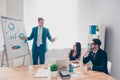 Young businessman making presentation at the conference near flipchart Royalty Free Stock Photo