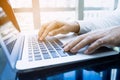 Young businessman multitasking using laptop.Business technology Royalty Free Stock Photo