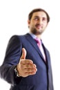 Young businessman offering his hand Royalty Free Stock Photo