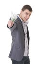 Young Businessman Offering Money Royalty Free Stock Photo