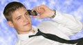 Young businessman on phone