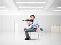 young businessman playing violin Royalty Free Stock Photo