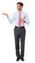 Young Businessman Pointing At Invisible Product