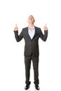 Young businessman pointing upwards Royalty Free Stock Photo