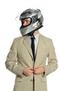 Young Businessman with Racing Helmet
