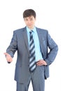 The young businessman he reaches out a hand Royalty Free Stock Photo