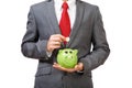 Young businessman saving money Royalty Free Stock Photo