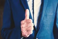 Young businessman showing thumb up Royalty Free Stock Photo