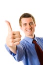 Young businessman showing thumb up Royalty Free Stock Photo