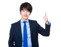 Young Businessman showing thumb up Royalty Free Stock Photo