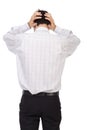 Young businessman standing back holding hands on head Royalty Free Stock Photo