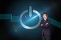 Young businessman standing crossarmed Royalty Free Stock Photo