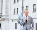 Young Businessman Street Fashion in New York City Royalty Free Stock Photo