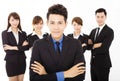 Young businessman with successful business team Royalty Free Stock Photo