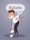 Young businessman suffering from back pain