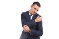 Young businessman suffering shoulder pain Royalty Free Stock Photo