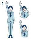 Simple suit businessman_raise-hand