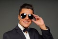 Young businessman in sunglasses