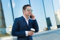 Young businessman in sunglasses